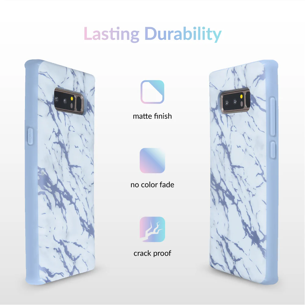 White Marble Blue Chrome Samsung Galaxy Case - Image 22