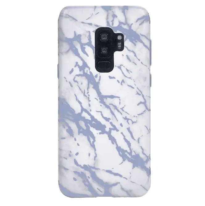 White Marble Blue Chrome Samsung Galaxy Case - Image 5