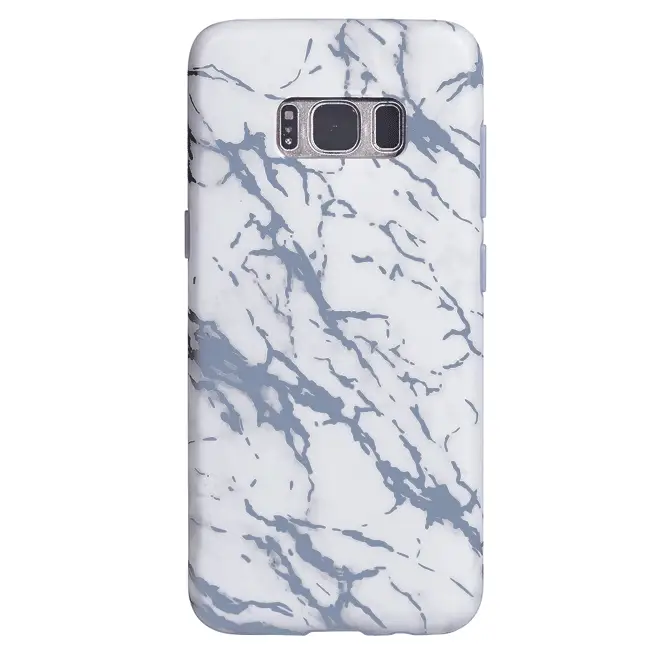 White Marble Blue Chrome Samsung Galaxy Case - Image 9
