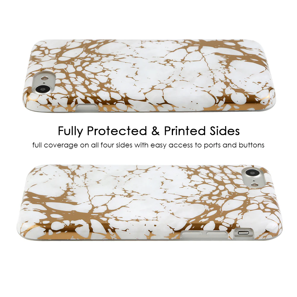 White Marble Gold Chrome iPhone Case - Image 11