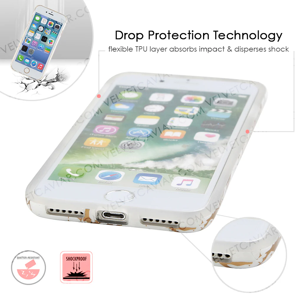 White Marble Gold Chrome iPhone Case - Image 13