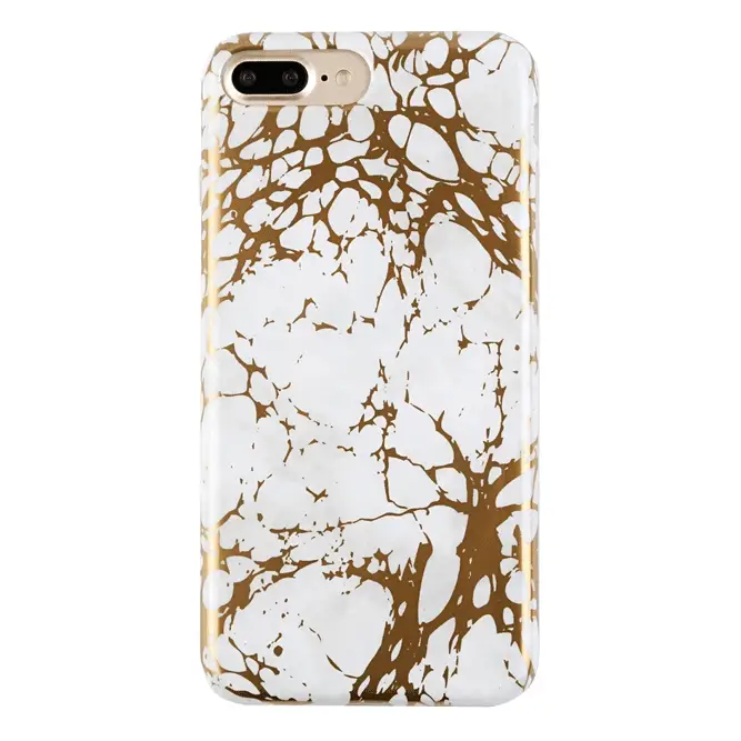 White Marble Gold Chrome iPhone Case - Image 15