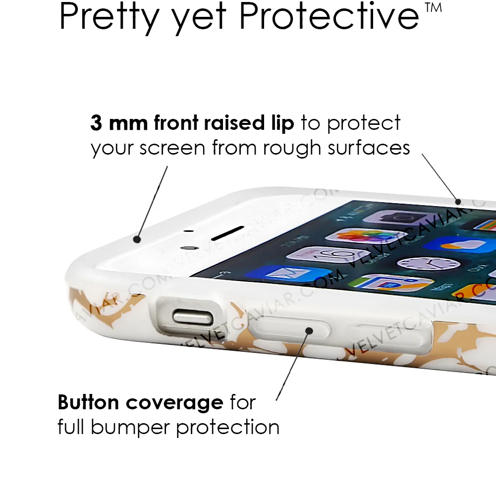 White Marble Gold Chrome iPhone Case - Image 17