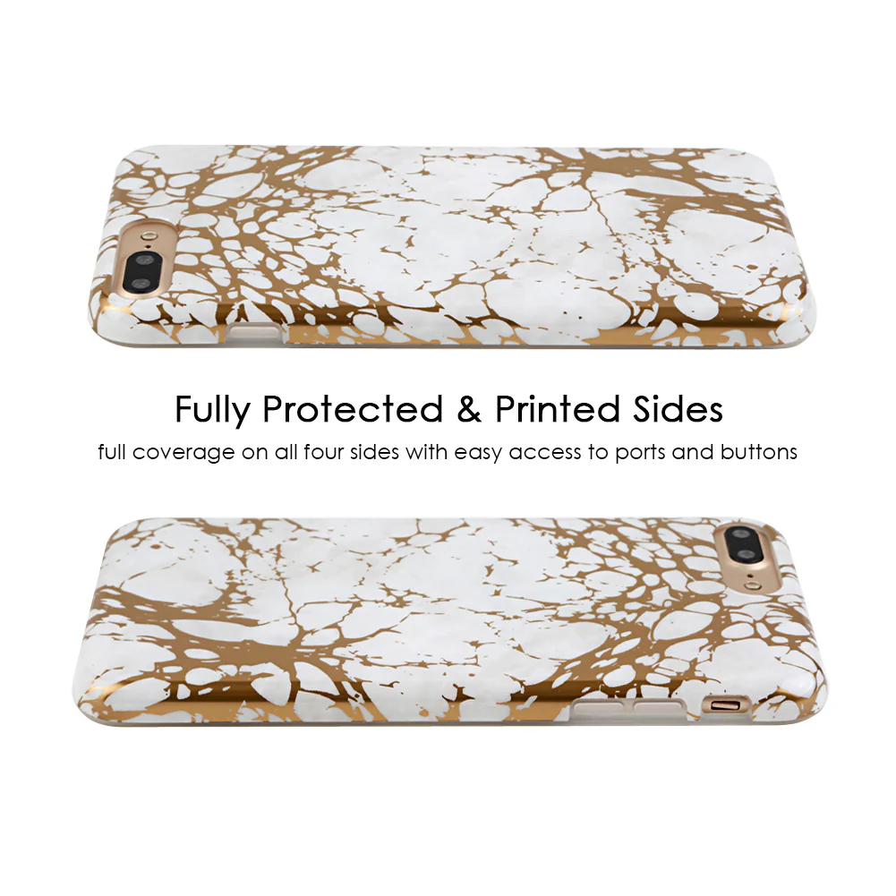 White Marble Gold Chrome iPhone Case - Image 25