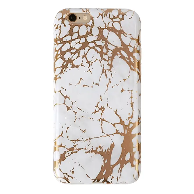 White Marble Gold Chrome iPhone Case - Image 29