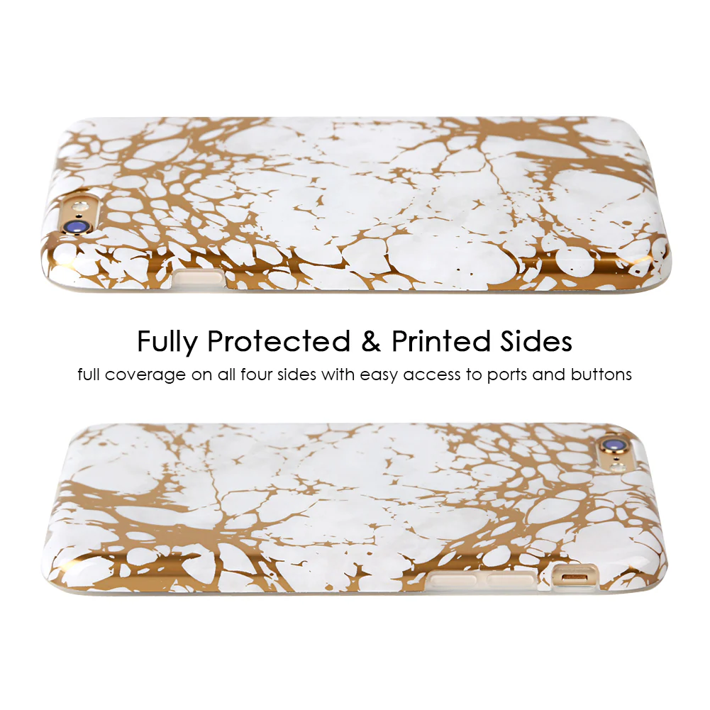 White Marble Gold Chrome iPhone Case - Image 39