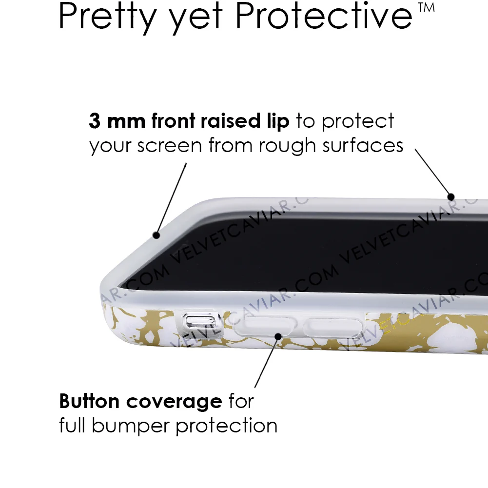 White Marble Gold Chrome iPhone Case - Image 46