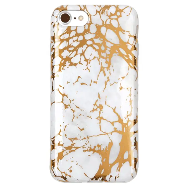 White Marble Gold Chrome iPhone Case - Image 8