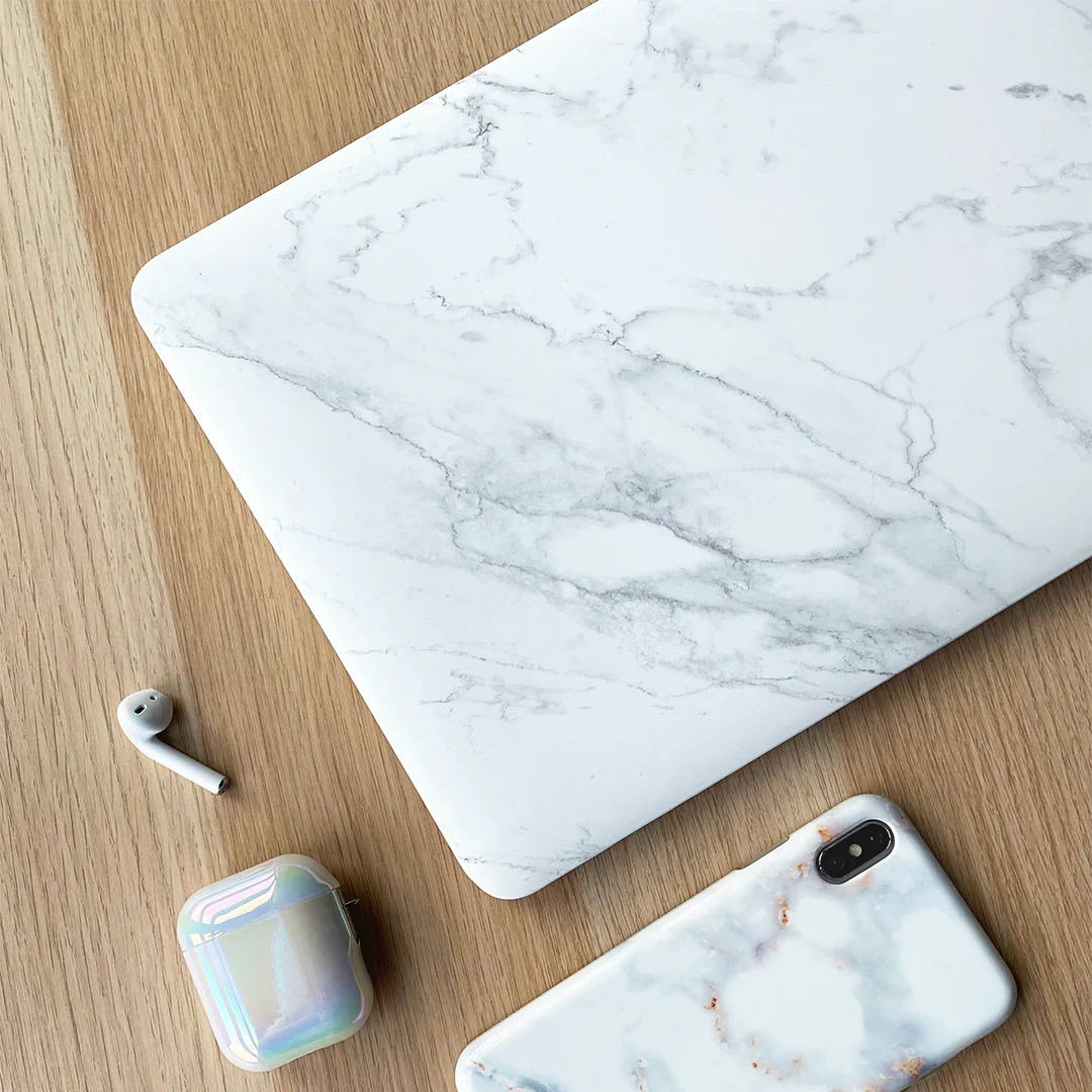 White Marble MacBook Case - Image 2