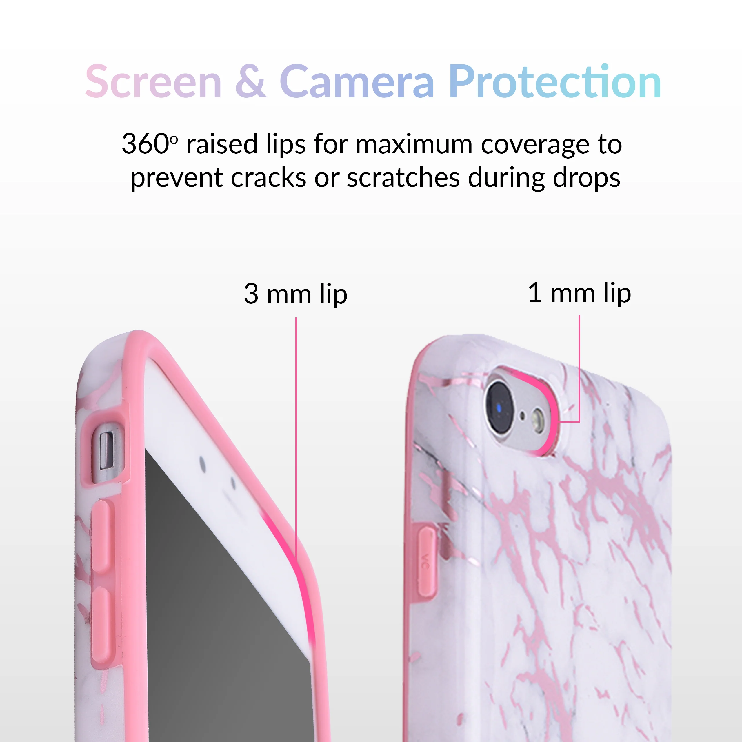 White Marble Pink Chrome iPhone Case - Image 20