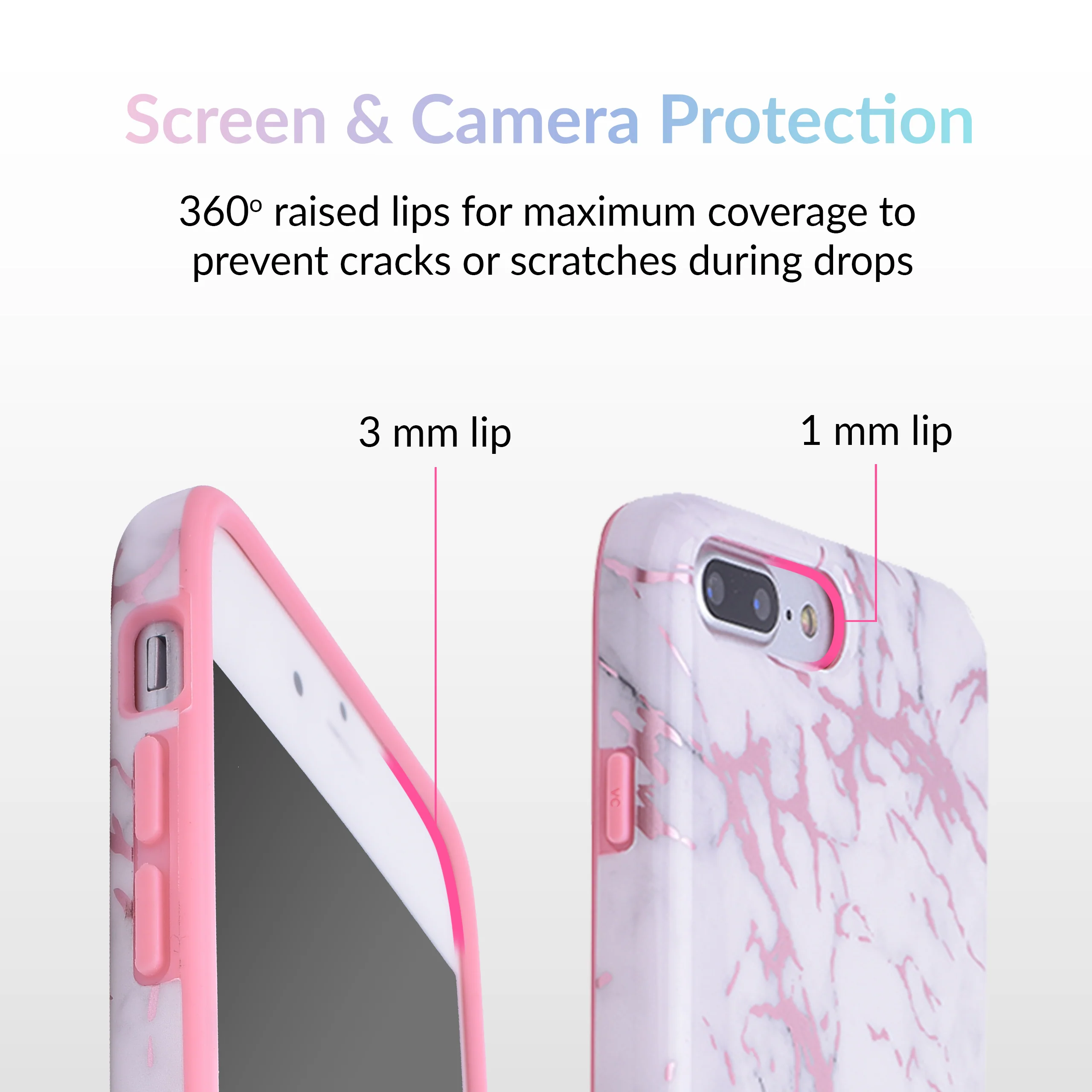 White Marble Pink Chrome iPhone Case - Image 28