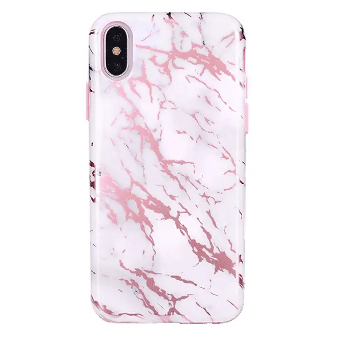 White Marble Pink Chrome iPhone Case - Image 40