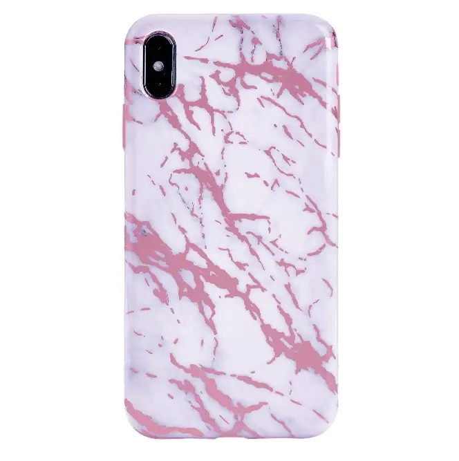 White Marble Pink Chrome iPhone Case - Image 48