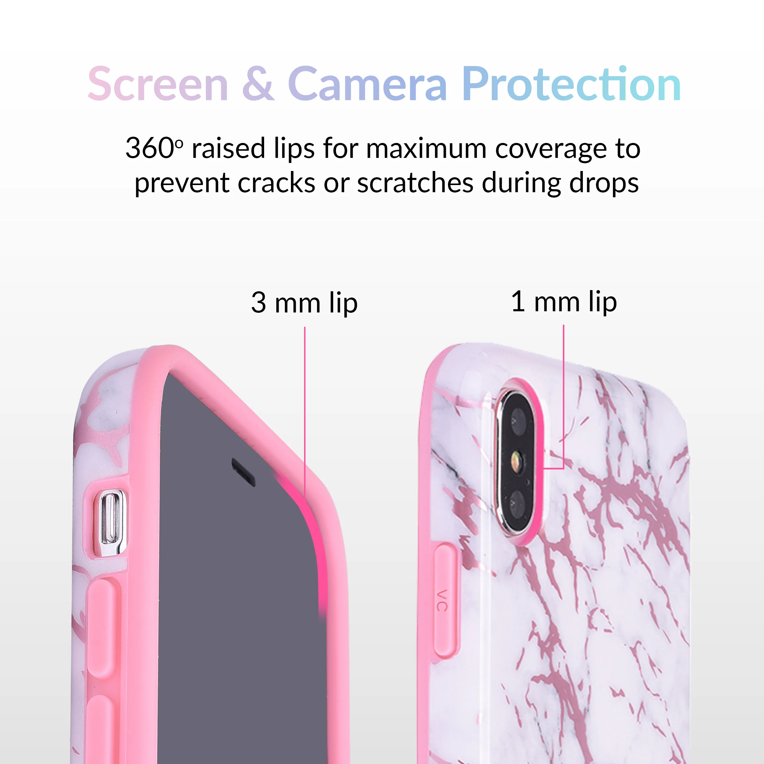 White Marble Pink Chrome iPhone Case - Image 50