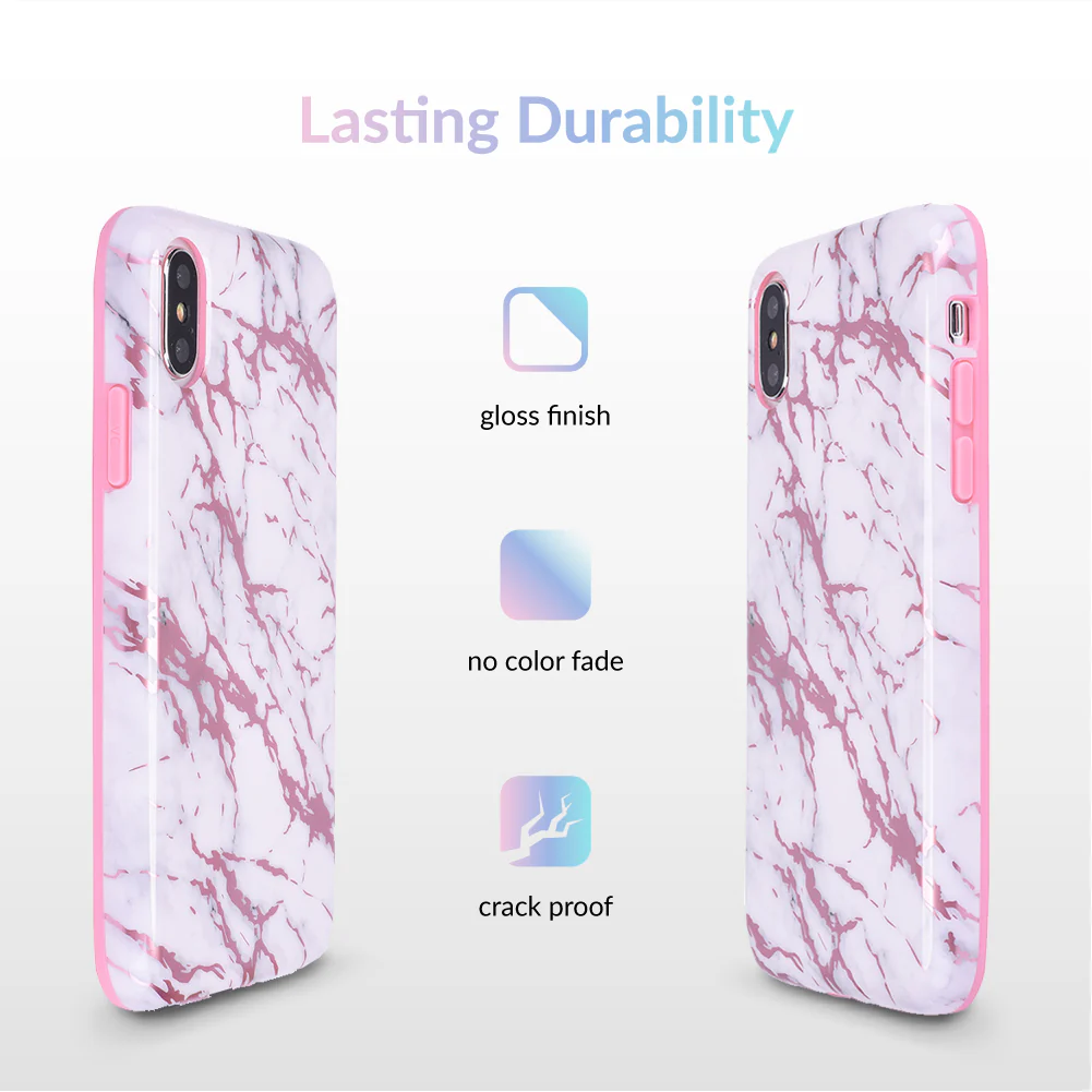 White Marble Pink Chrome iPhone Case - Image 52
