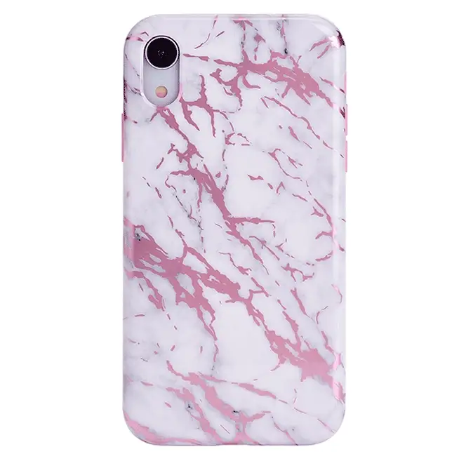 White Marble Pink Chrome iPhone Case - Image 55
