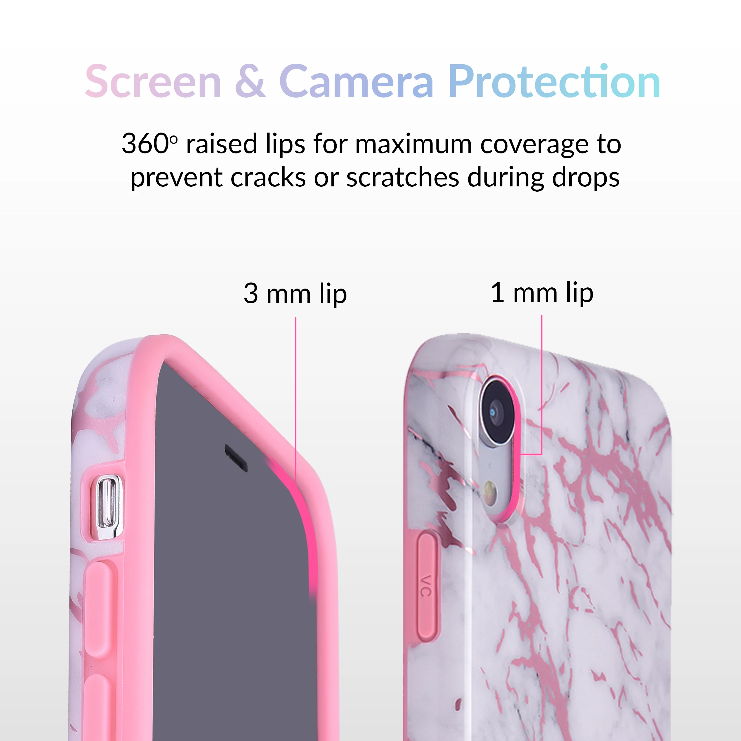 White Marble Pink Chrome iPhone Case - Image 56