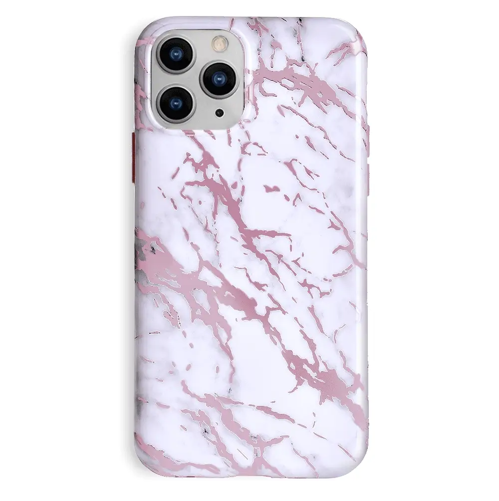 White Marble Pink Chrome iPhone Case - Image 65