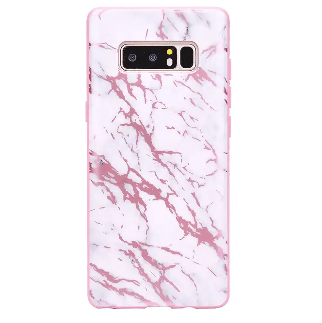 White Marble Pink Chrome Samsung Galaxy Case - Image 11