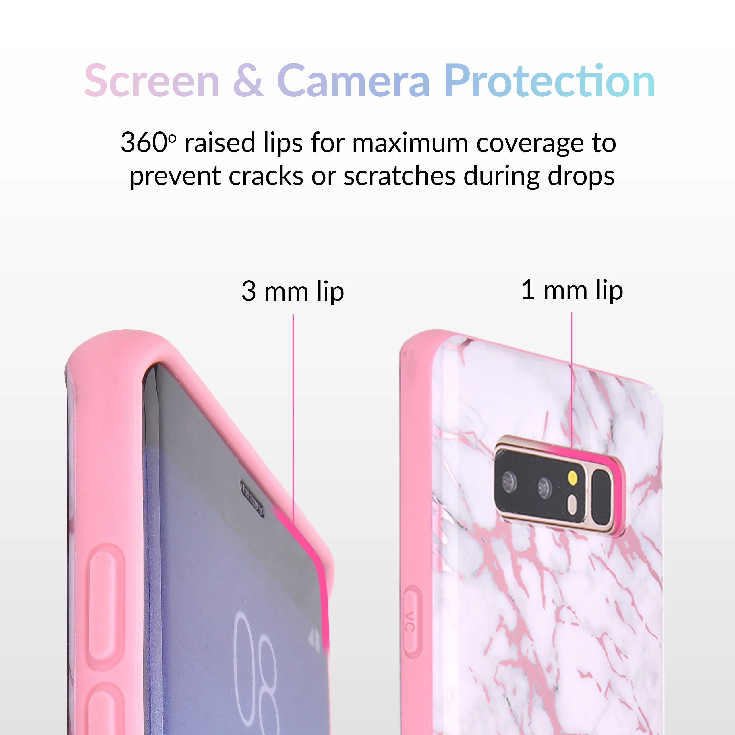 White Marble Pink Chrome Samsung Galaxy Case - Image 12
