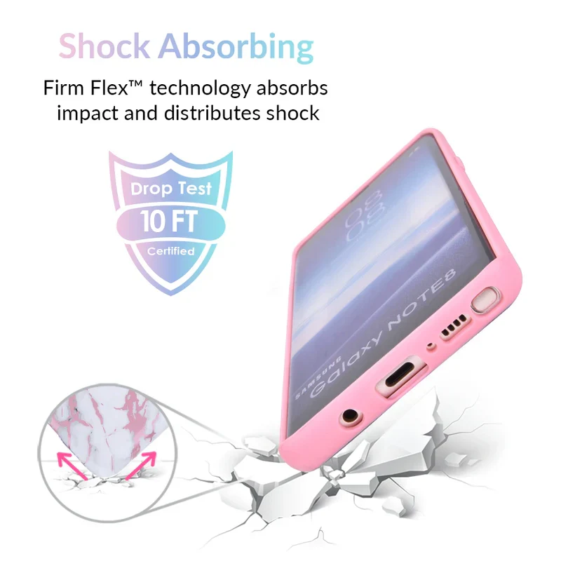 White Marble Pink Chrome Samsung Galaxy Case - Image 13