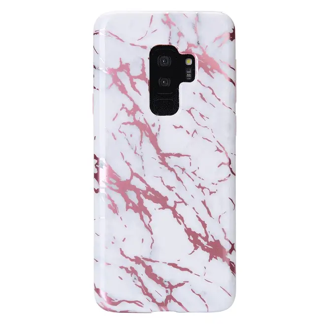 White Marble Pink Chrome Samsung Galaxy Case - Image 16