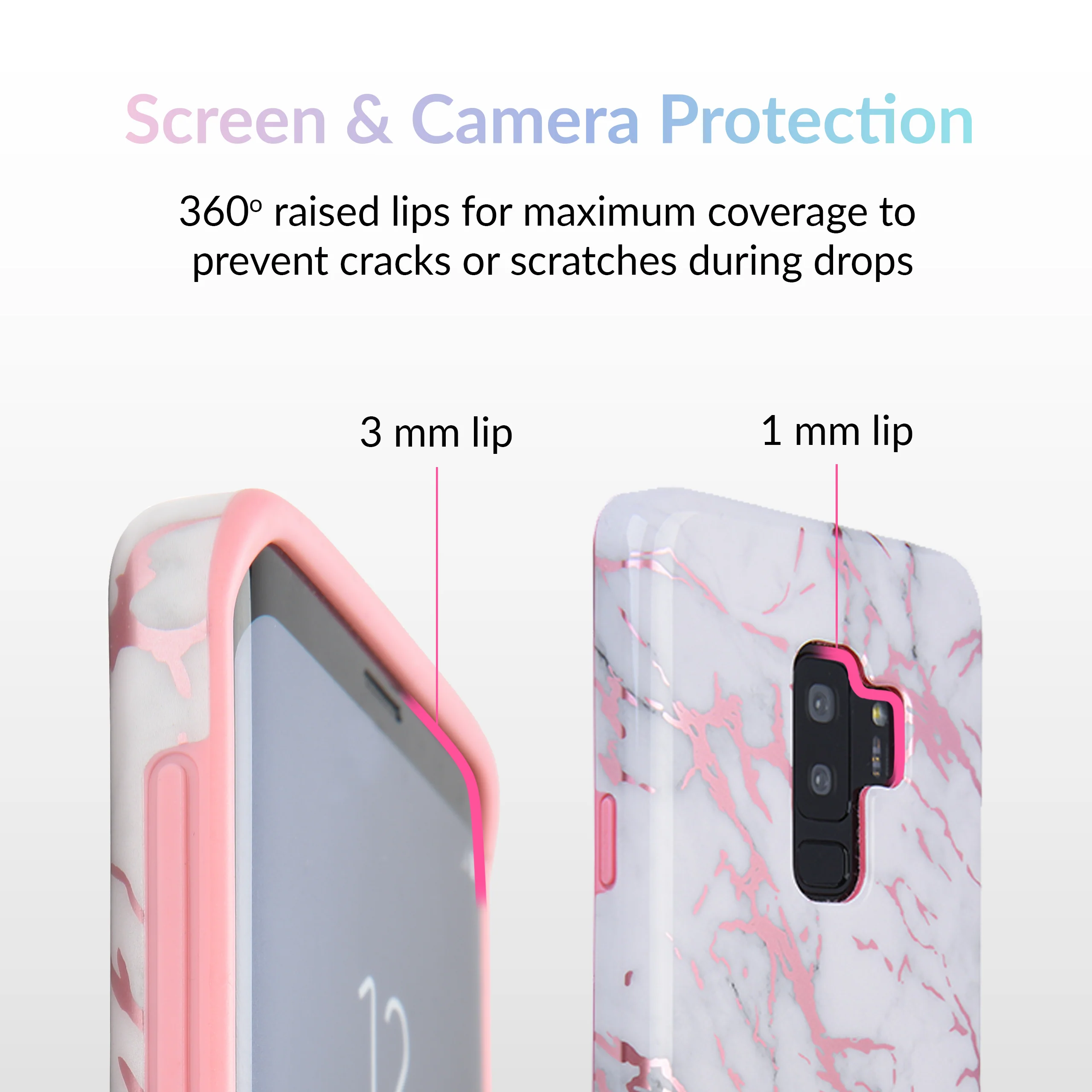 White Marble Pink Chrome Samsung Galaxy Case - Image 17