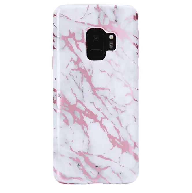 White Marble Pink Chrome Samsung Galaxy Case - Image 21