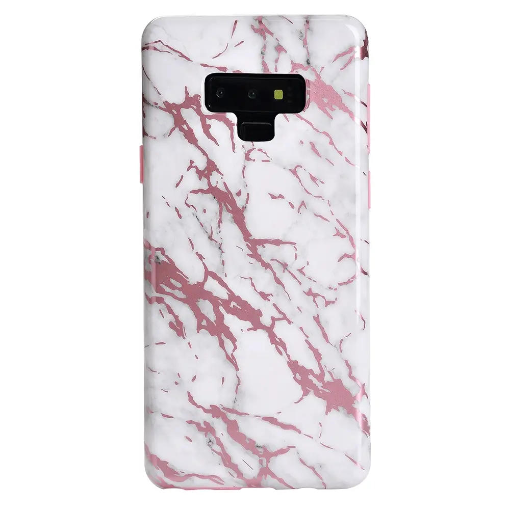 White Marble Pink Chrome Samsung Galaxy Case - Image 26