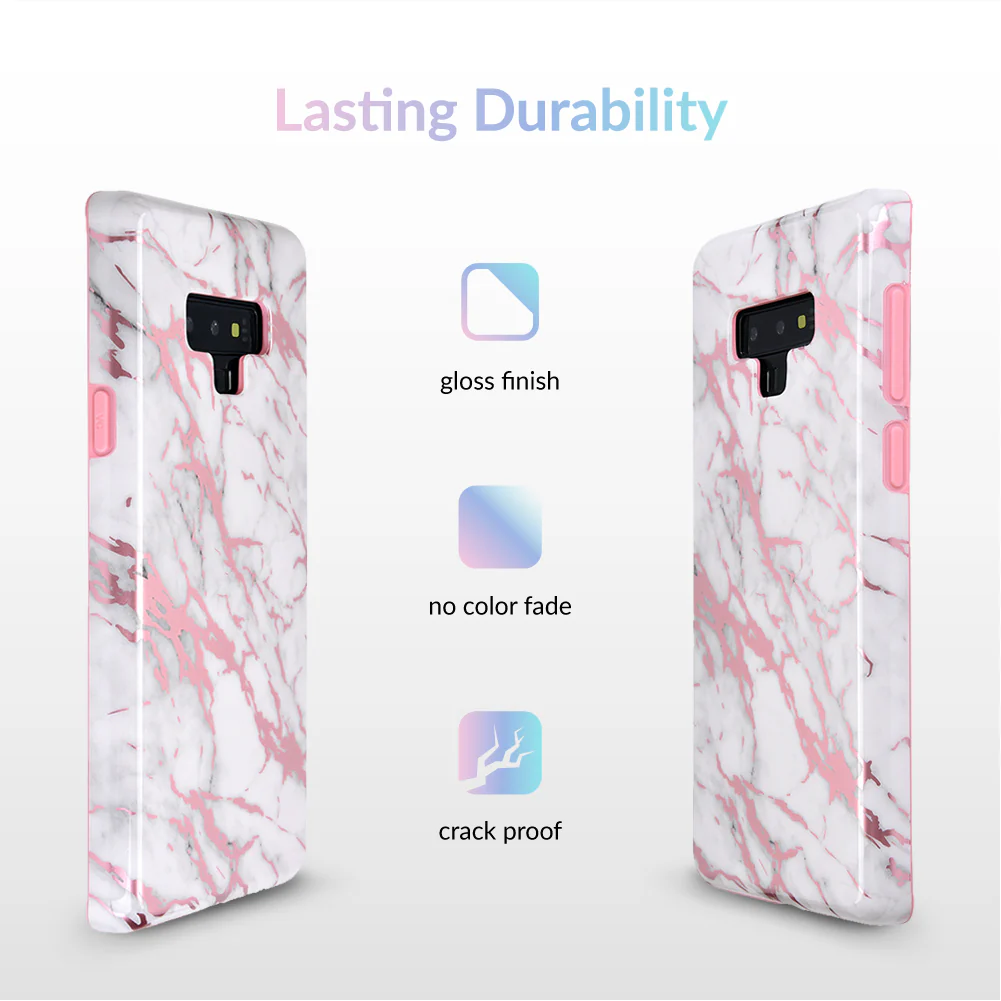 White Marble Pink Chrome Samsung Galaxy Case - Image 27
