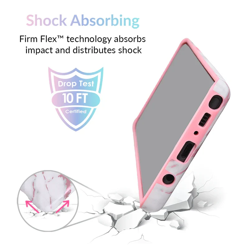 White Marble Pink Chrome Samsung Galaxy Case - Image 29