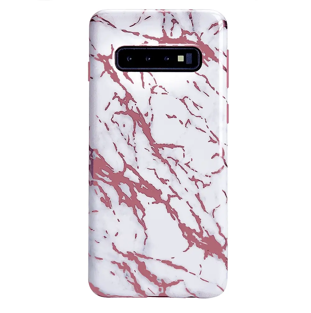 White Marble Pink Chrome Samsung Galaxy Case - Image 34