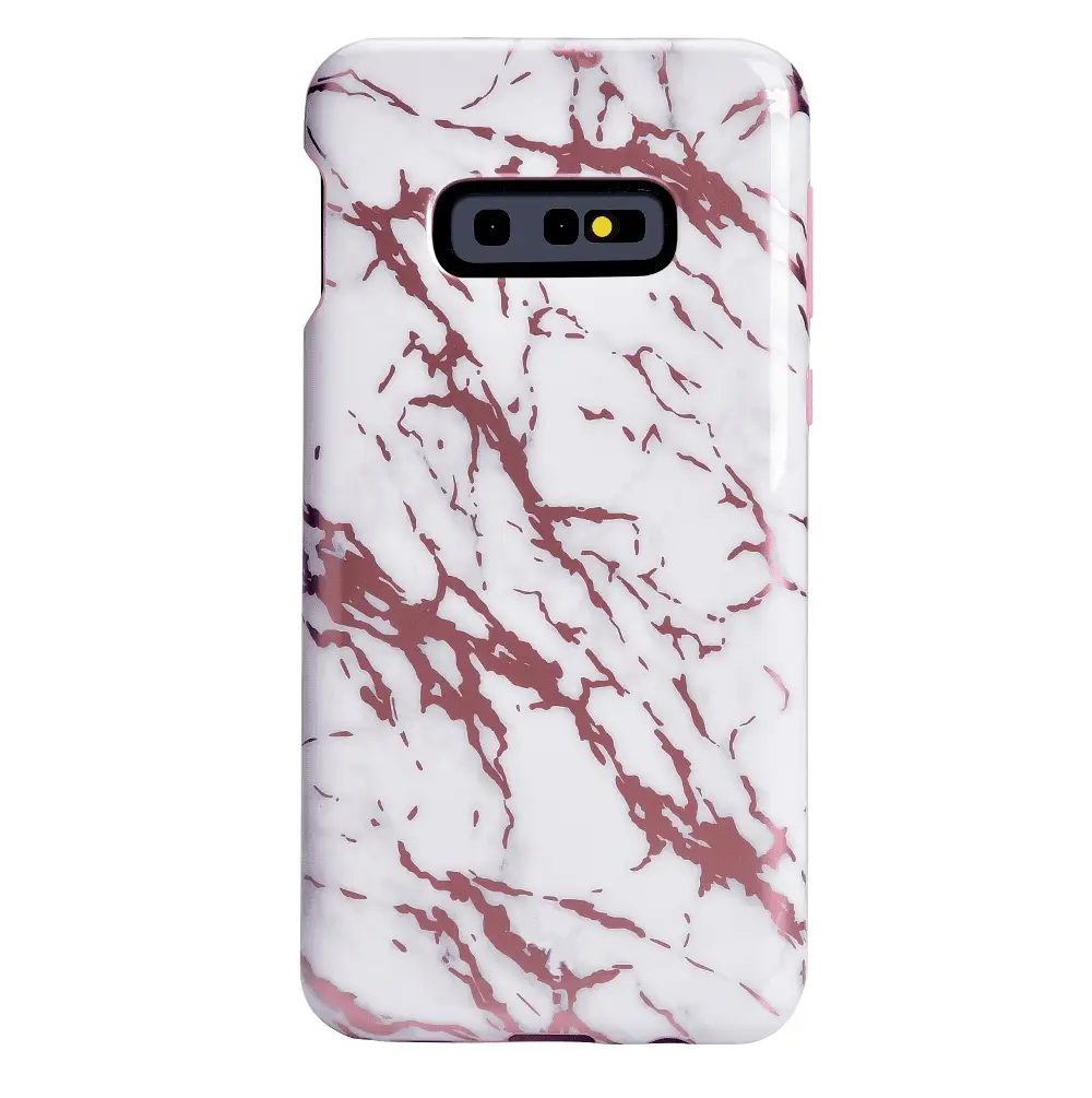 White Marble Pink Chrome Samsung Galaxy Case - Image 37