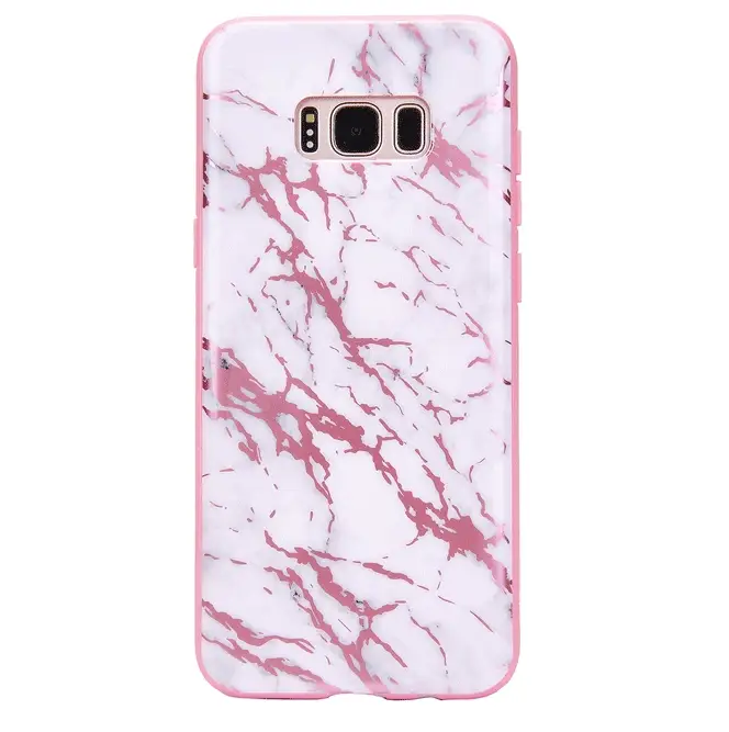 White Marble Pink Chrome Samsung Galaxy Case - Image 6