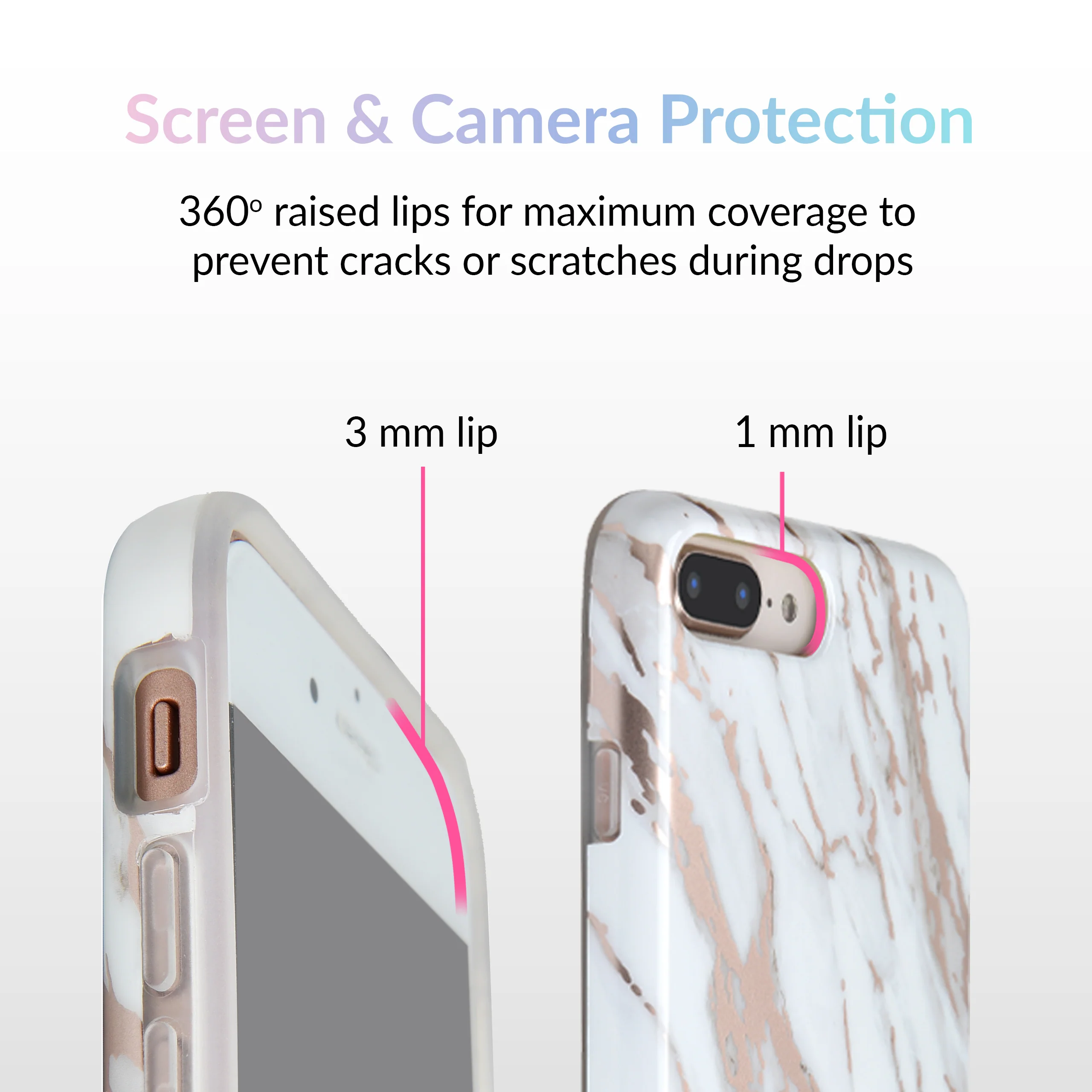 White Marble Rose Gold Chrome 2.0 iPhone Case - Image 21