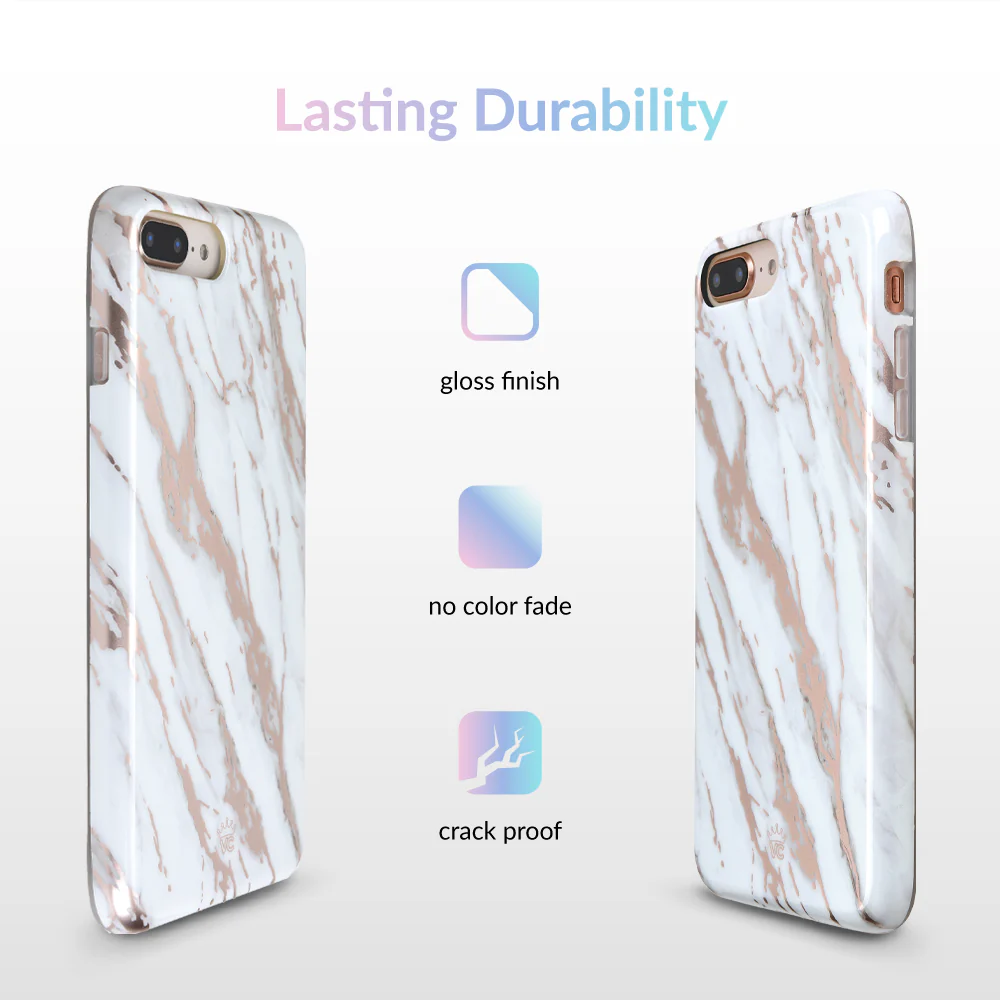 White Marble Rose Gold Chrome 2.0 iPhone Case - Image 23