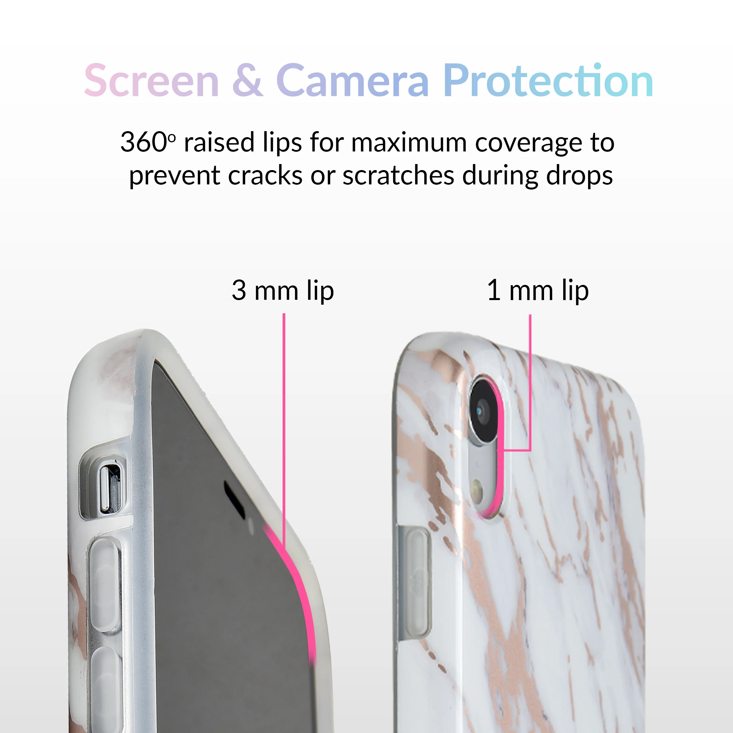 White Marble Rose Gold Chrome 2.0 iPhone Case - Image 33
