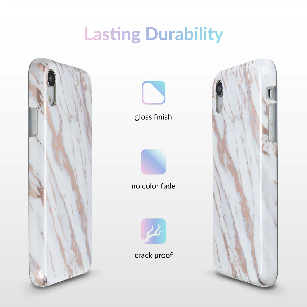 White Marble Rose Gold Chrome 2.0 iPhone Case - Image 35