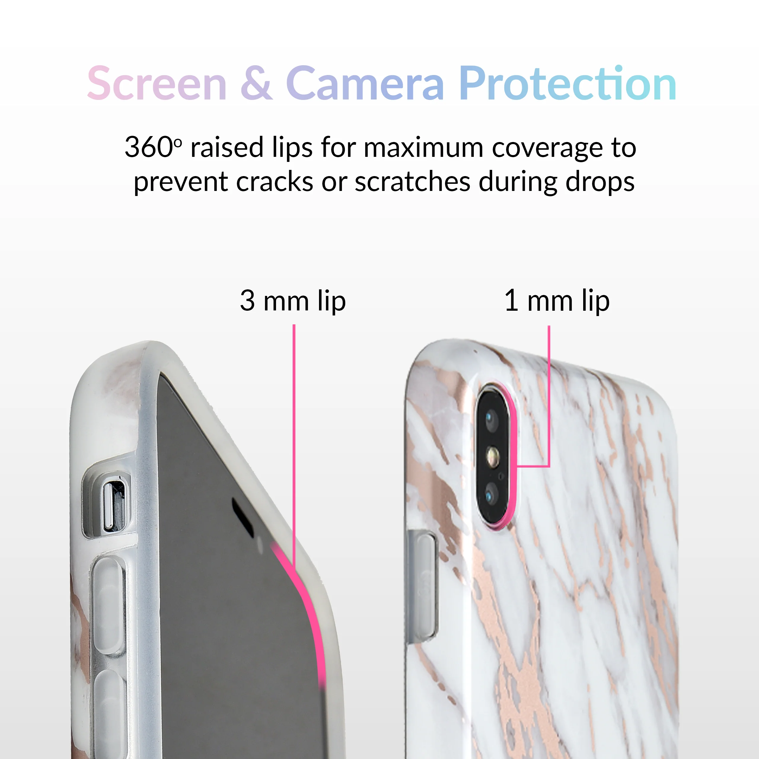 White Marble Rose Gold Chrome 2.0 iPhone Case - Image 39