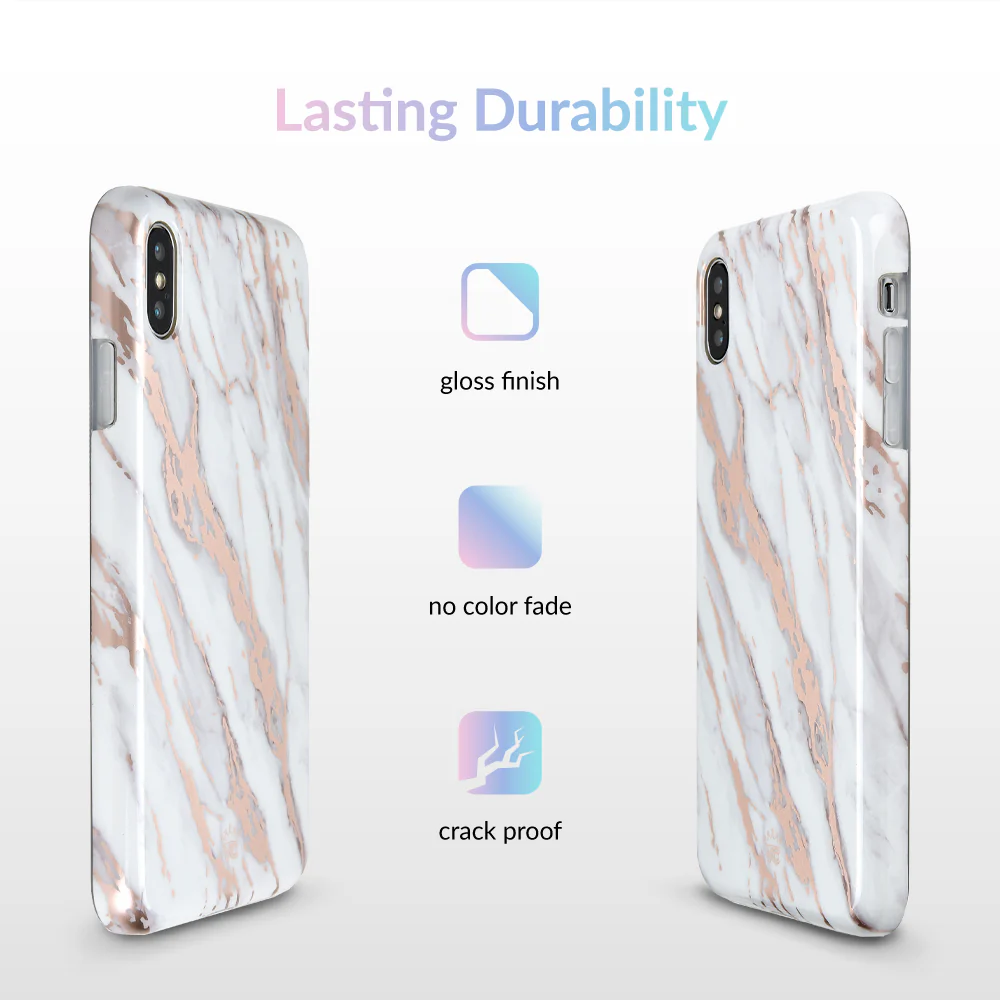 White Marble Rose Gold Chrome 2.0 iPhone Case - Image 41
