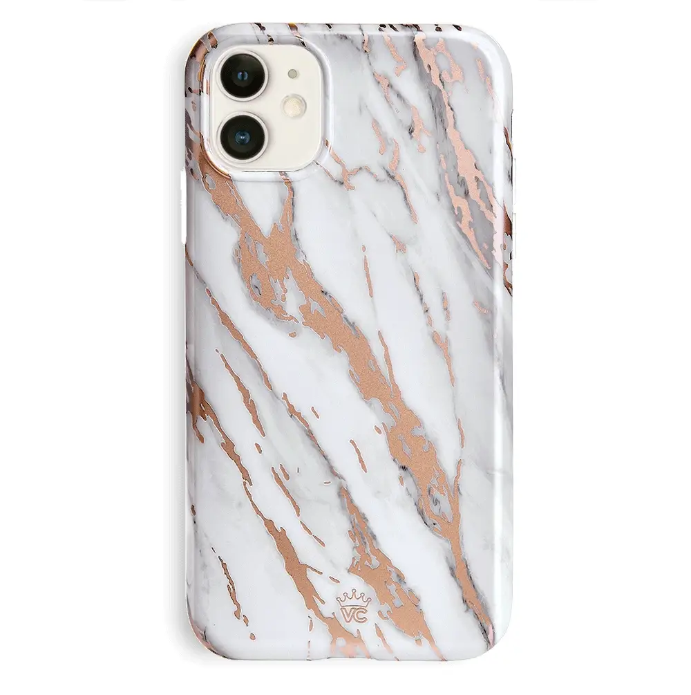 White Marble Rose Gold Chrome 2.0 iPhone Case - Image 43