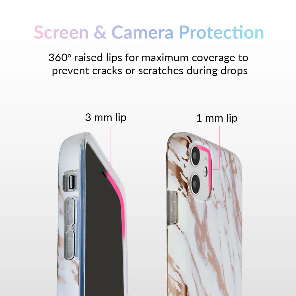 White Marble Rose Gold Chrome 2.0 iPhone Case - Image 44