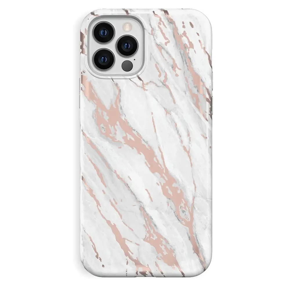 White Marble Rose Gold Chrome 2.0 iPhone Case - Image 58