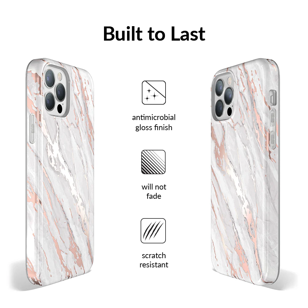 White Marble Rose Gold Chrome 2.0 iPhone Case - Image 66