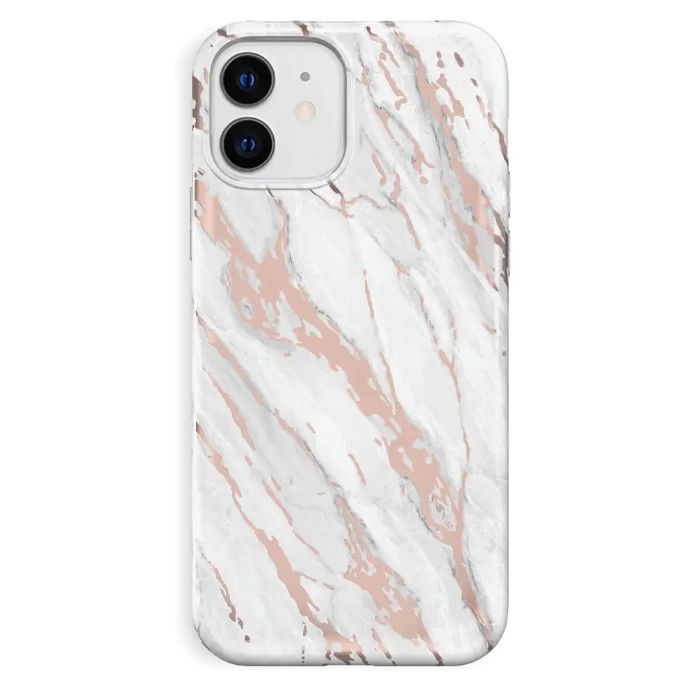 White Marble Rose Gold Chrome 2.0 iPhone Case - Image 68