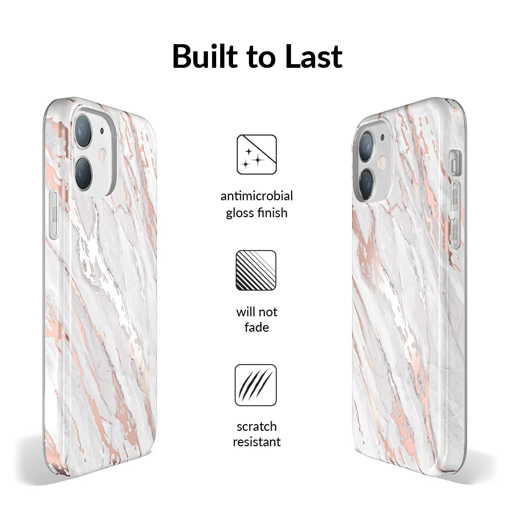 White Marble Rose Gold Chrome 2.0 iPhone Case - Image 71