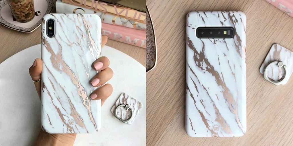 White Marble Rose Gold Chrome 2.0 iPhone Case - Image 78