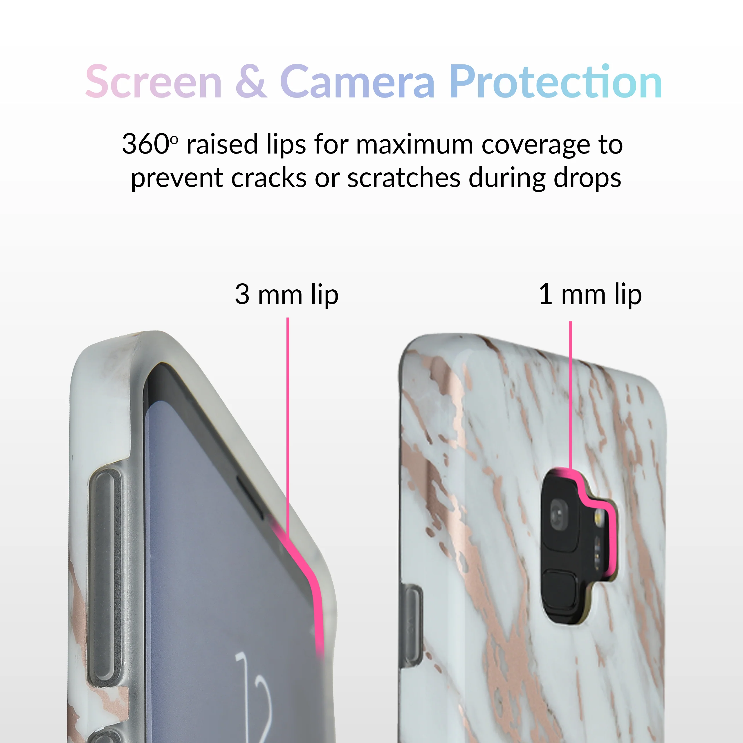 White Marble Rose Gold Chrome 2 Samsung Galaxy Case - Image 12