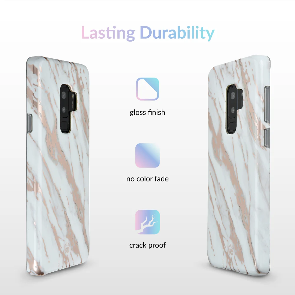 White Marble Rose Gold Chrome 2 Samsung Galaxy Case - Image 19