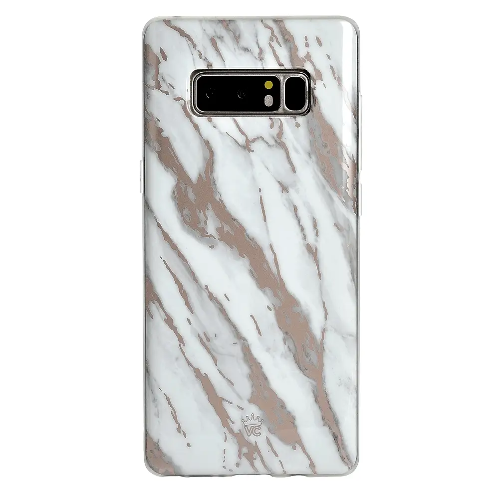 White Marble Rose Gold Chrome 2 Samsung Galaxy Case - Image 21